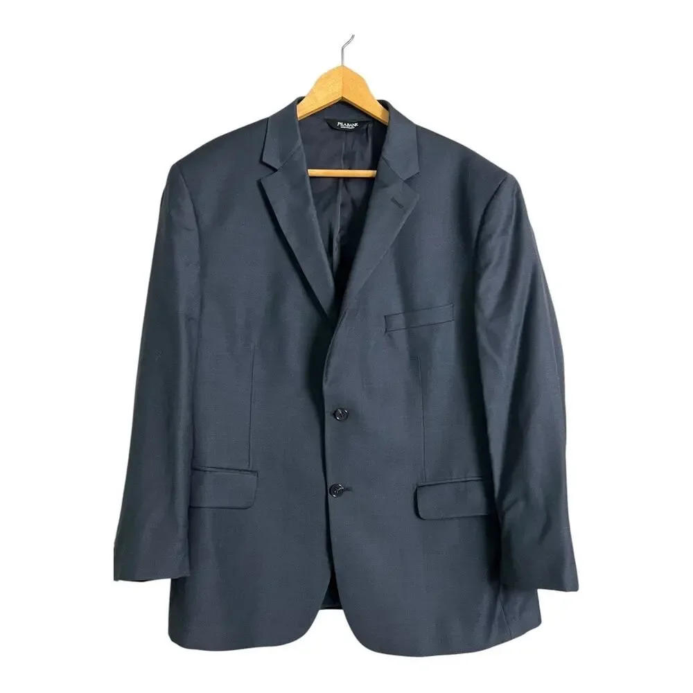 Jos. A. Bank Blue Wool Traveler Blazer Sport Coat 46 Short Preppy Navy Tailored